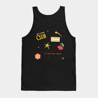 Welcome to the Club Fun Magazine Collage Aesthetic Sticker Pack Tank Top